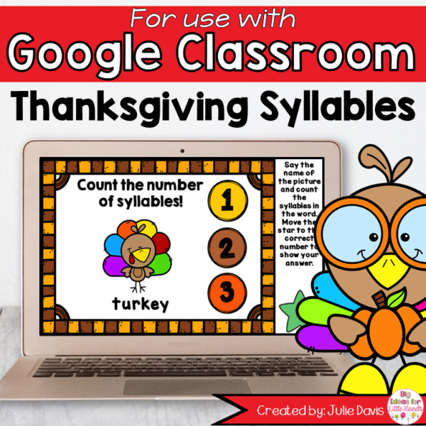 Thanksgiving Syllables Game for Google Classroom