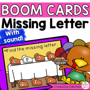 Thanksgiving Missing Letter Digital Game Boom Cards™