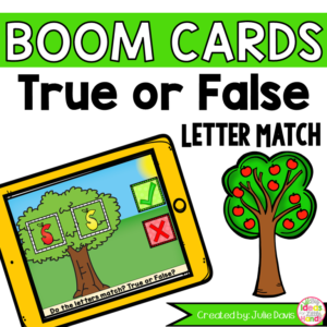 True or False Apple Letter Recognition Alphabet Boom Cards