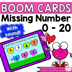 Valentine's Day Missing Number Digital Game Boom Cards