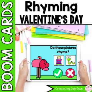 Valentine's Day Rhyming Words Boom Cards™ | Kindergarten February Task Cards