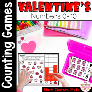 Valentines Day Counting Worksheet Numbers 0-10 | February Kindergarten