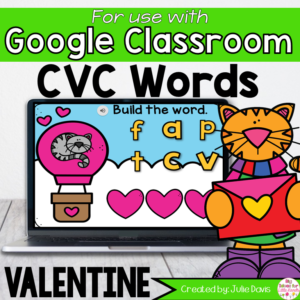 Valentines Day CVC Words Activity for Google Classroom