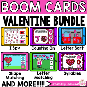 Valentines Day Math and Phonics Digital Boom Cards™ Bundle