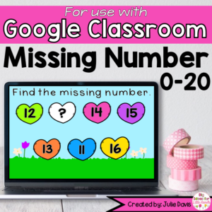 Valentines Day Missing Number Digital Game Google Classroom