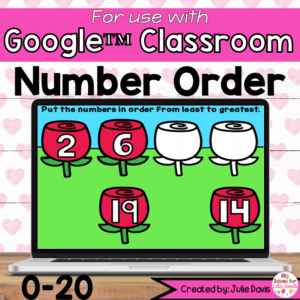 Valentines Day Number Order Digital Game for Google Classroom