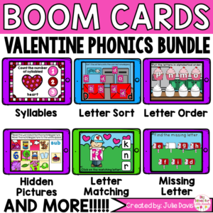 Valentines Day Phonics Digital Boom Cards™ Bundle