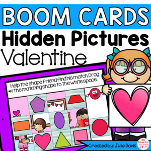 Valentines Day Shapes Math Centers | Digital Game Boom Cards