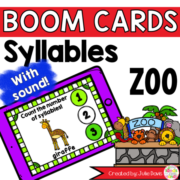 Zoo Animal Syllable Counting Digital Game Boom Cards