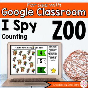 Zoo Animals Digital Counting Game for Google Classroom