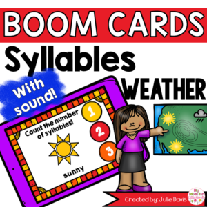 Weather Syllable Counting Digital Game Boom Cards