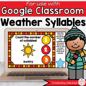 Weather Syllables Game for Google Classroom