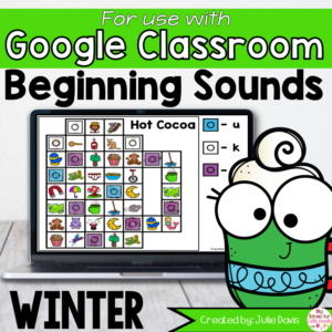 Winter Beginning Sounds Google Classroom Digital Game