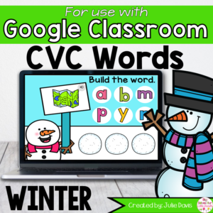 Winter CVC Words Activity for Google Classroom