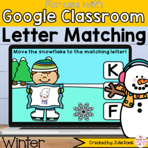 Winter Letter Match Digital Game for Google Classroom