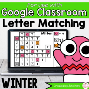 Winter Letter Matching Google Classroom Digital Game