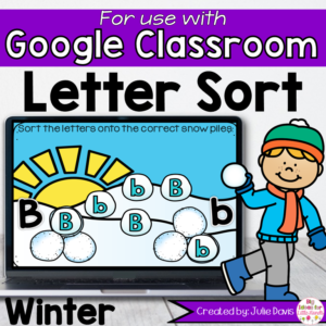 Winter Letter Sort Digital Game for Google Classroom