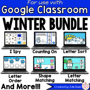 Winter Math and Phonics BUNDLE for Google Classroom