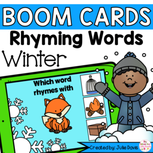 Winter Rhyming Words Digital Game Boom Cards™ | Kindergarten Task Cards
