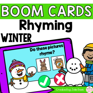 Winter Rhyming Words Digital Game Boom Cards™ | Kindergarten Task Cards