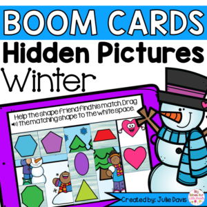 Winter Shapes Math Centers | Digital Game Boom Cards