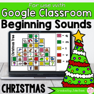 Christmas Beginning Sounds Google Classroom Digital Game