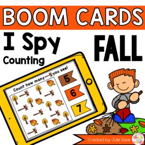 Fall Counting Digital Game Boom Cards | Kindergarten 1st Grade