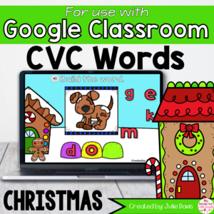 Christmas CVC Words Activity | Gingerbread Games for Google Classroom