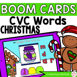 Christmas CVC Words Digital Game | Gingerbread Boom Cards™
