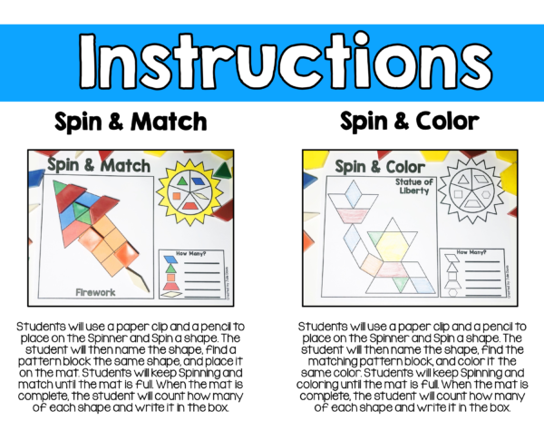 Pattern Blocks Mat Independence Day Math Center - Image 2