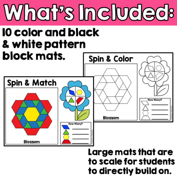 Spring Pattern Blocks April Math Games - Kindergarten Math Counting Centers - Image 2