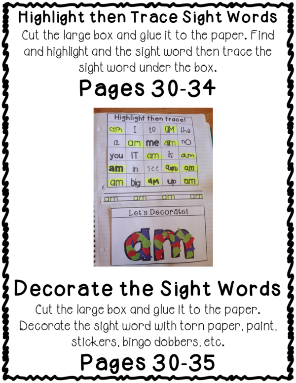 3rd Third Grade Sight Word Interactive Notebooks Set 1 - Image 3