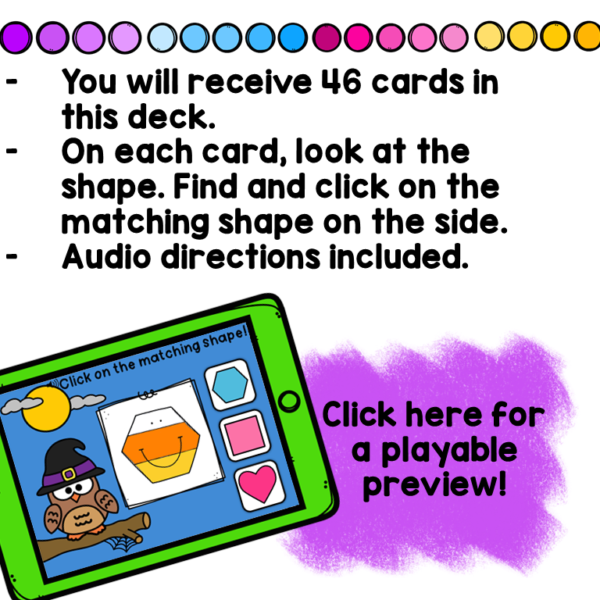 Halloween Shapes Math Centers | Digital Game Boom Cards - Image 3