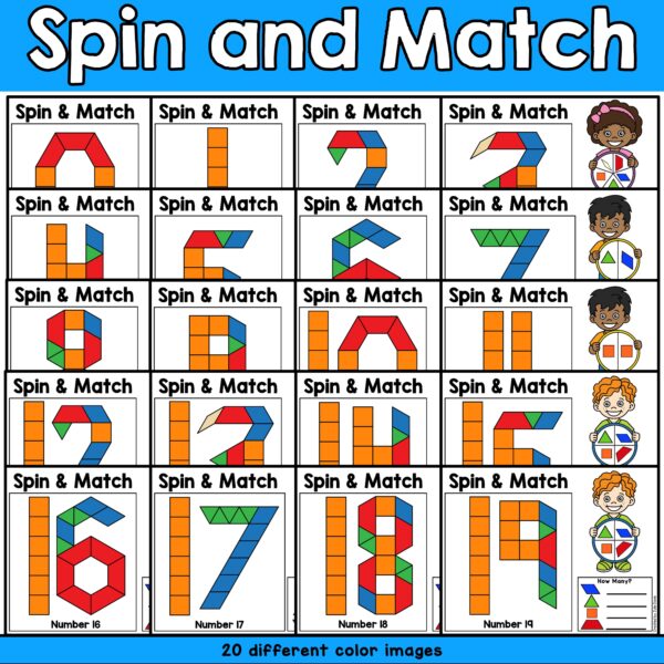 Pattern Blocks Mat Numbers Math Center - Image 3