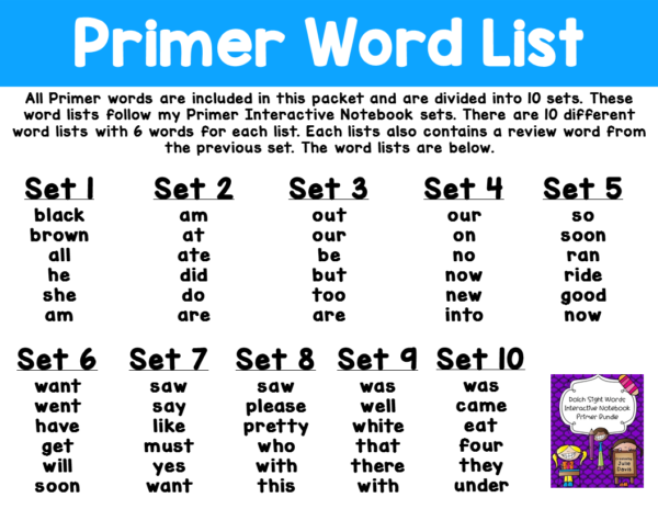 Primer Sight Words Activity and Worksheets - Image 3