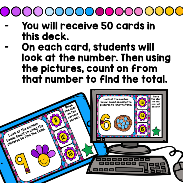 Spring Counting On Addition Digital Game for Google Classroom - Image 3