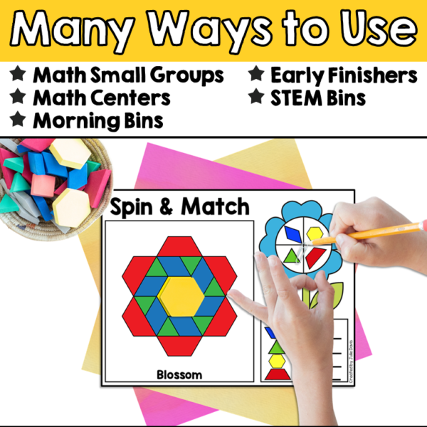 Spring Pattern Blocks April Math Games - Kindergarten Math Counting Centers - Image 3