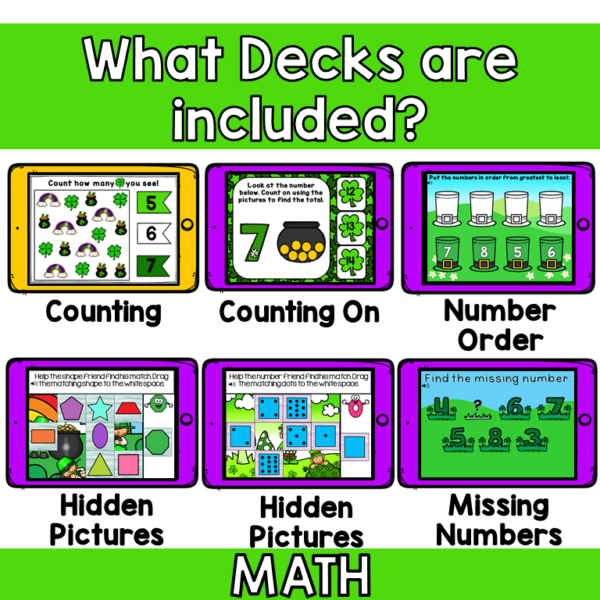 St Patricks Day Math Digital Boom Cards™ Bundle - Image 3