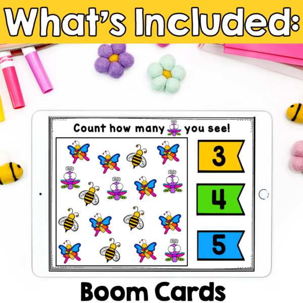 Spring Counting Worksheets Numbers to 10 and Boom Cards Bundle - Image 4