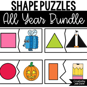 2D Shape Matching | Kindergarten Math Games | Year Long Bundle