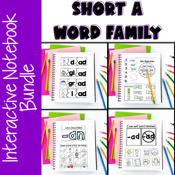 CVC Word Families Worksheets | Short A Word Family Interactive Notebook