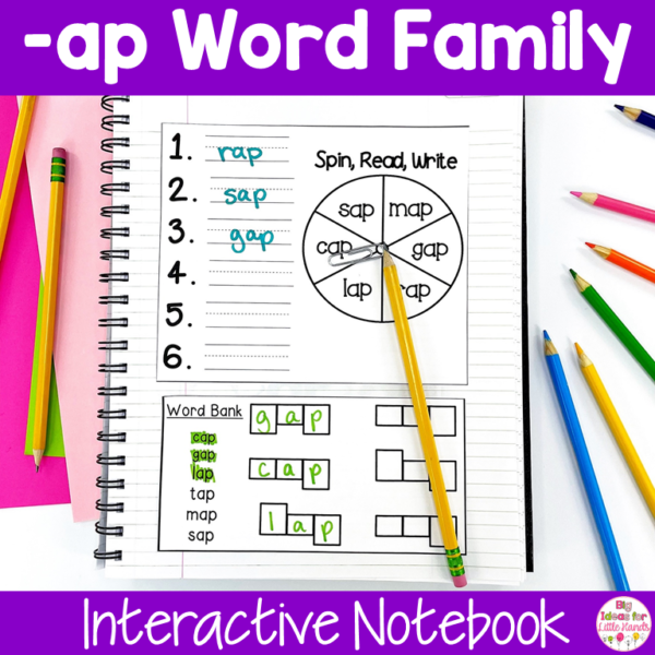 CVC Word Families Worksheets | AP Word Family Interactive Notebook