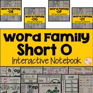 Short O Word Family Interactive Notebooks Bundle
