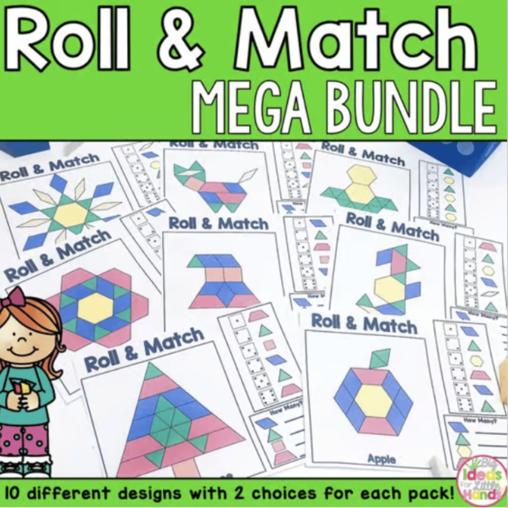 This image shows the Roll and Match mega bundle, which is a great resource to use when teaching critical thinking skills.