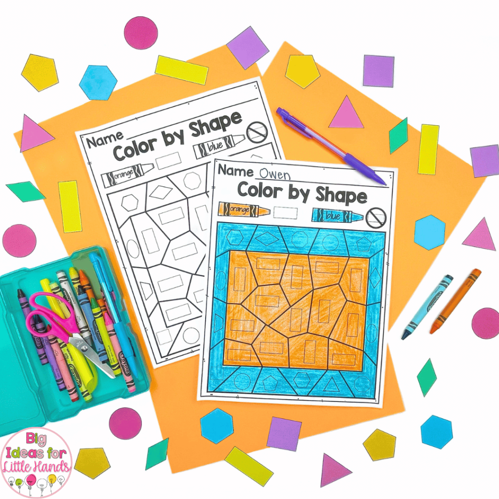For this engaging worksheet, students will only need crayons in order to color by code and reveal the shape!