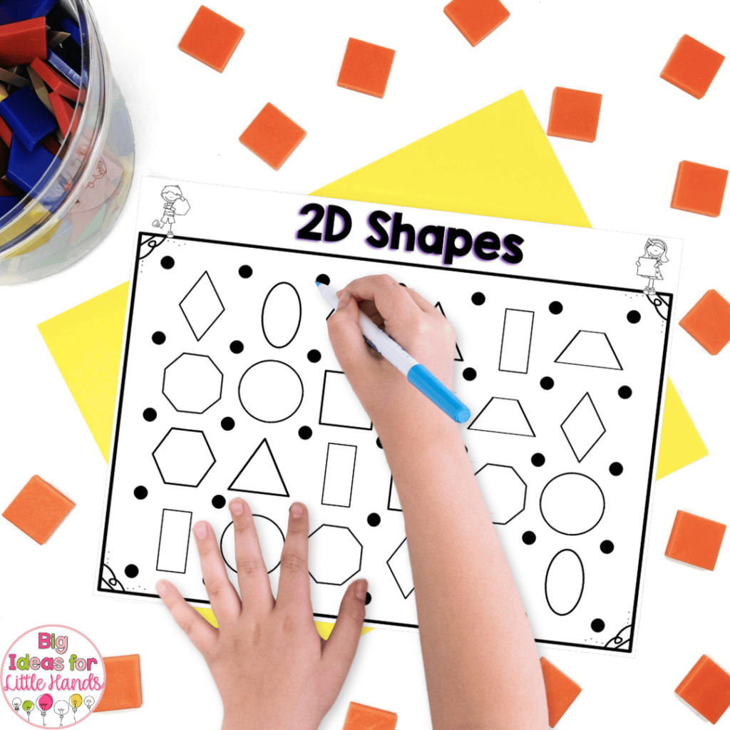 Students can play the 2D shapes activities in this image with a partner.