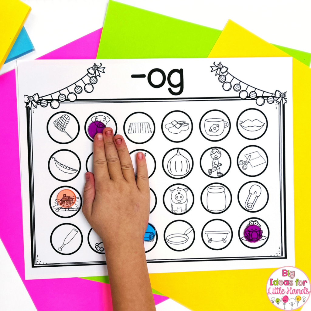 With this activity, students will find and cover cvc words in the -og word family.
