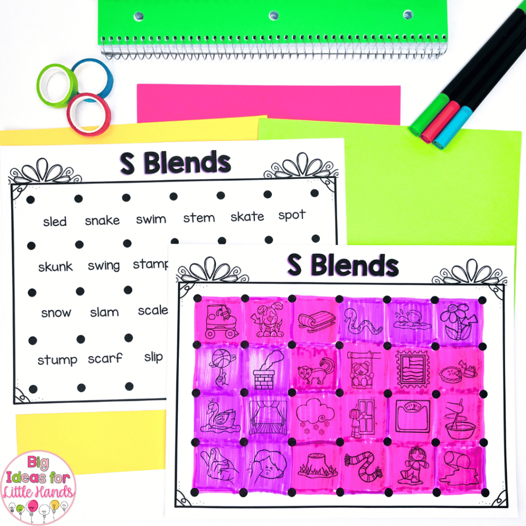 Make a square, as shown in this image, is another fun way to target and teach consonant blends.
