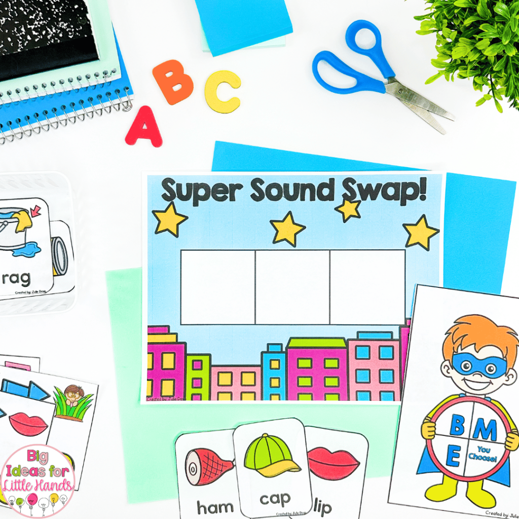 Super sound swap is another great activity to use when teaching phoneme manipulation in small groups.