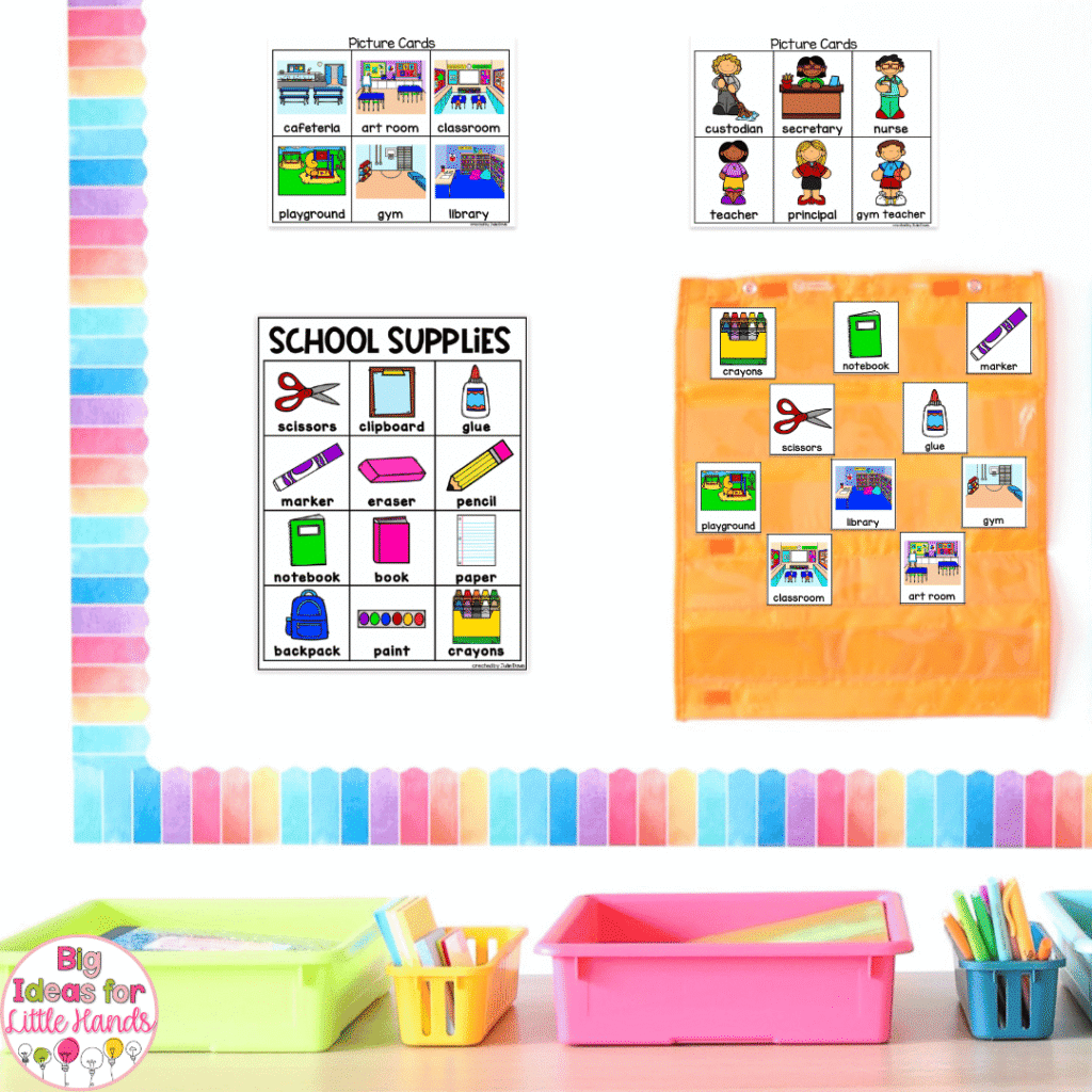 Be mindful of areas like a writing center when preparing your classroom setup.